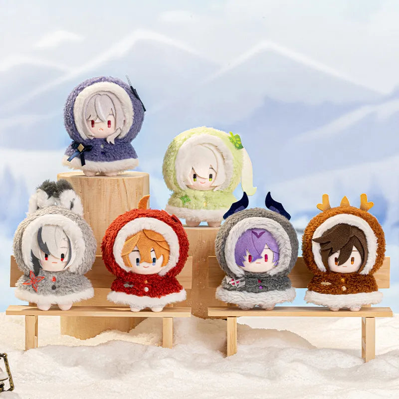 Genshin Impact Snowy Joy Series plush pendants featuring six characters in a winter-themed collection