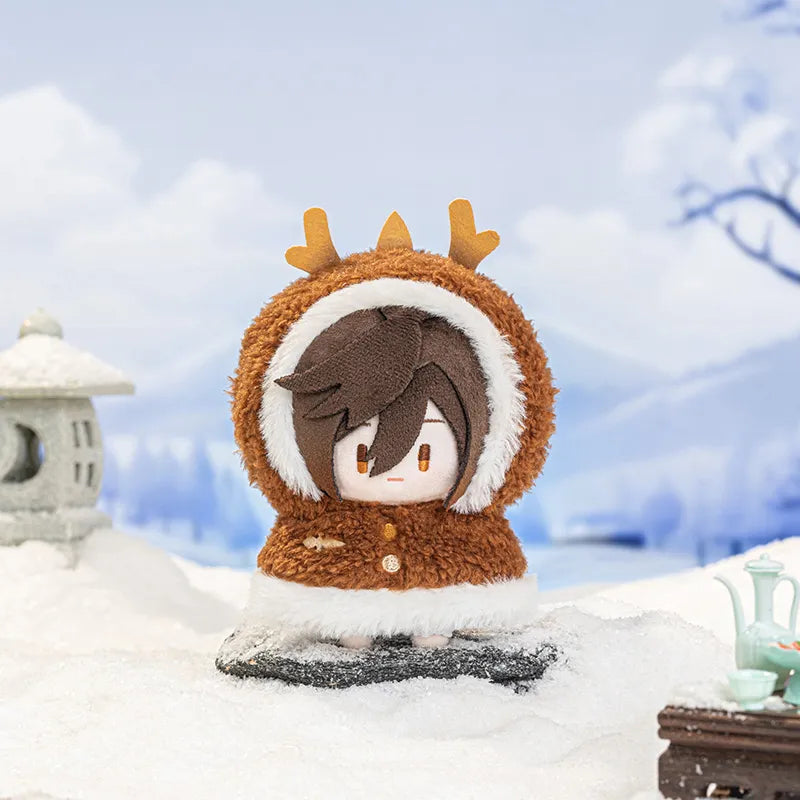 Genshin Impact Snowy Joy Series character plush pendants with cozy winter cape designs