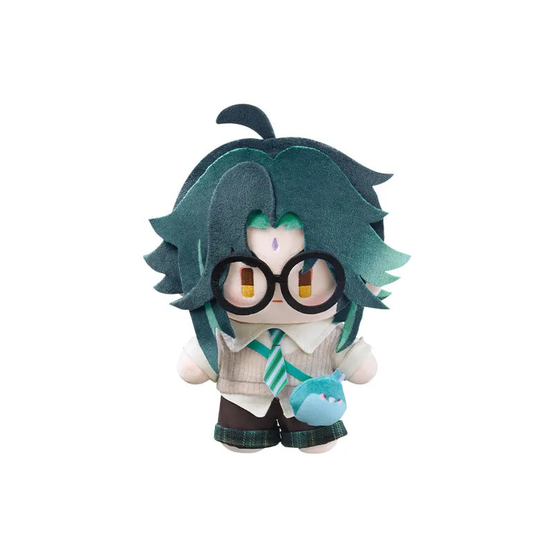 Genshin Impact Spring Blossom Tales Xiao plush doll on white background