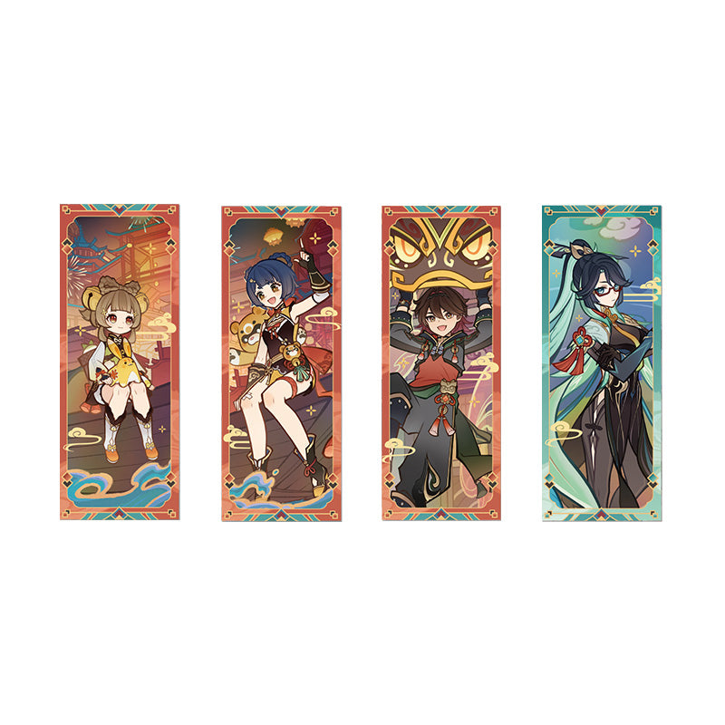 Genshin Impact Spring Breeze Series Badge and Collection Card Full Set Display