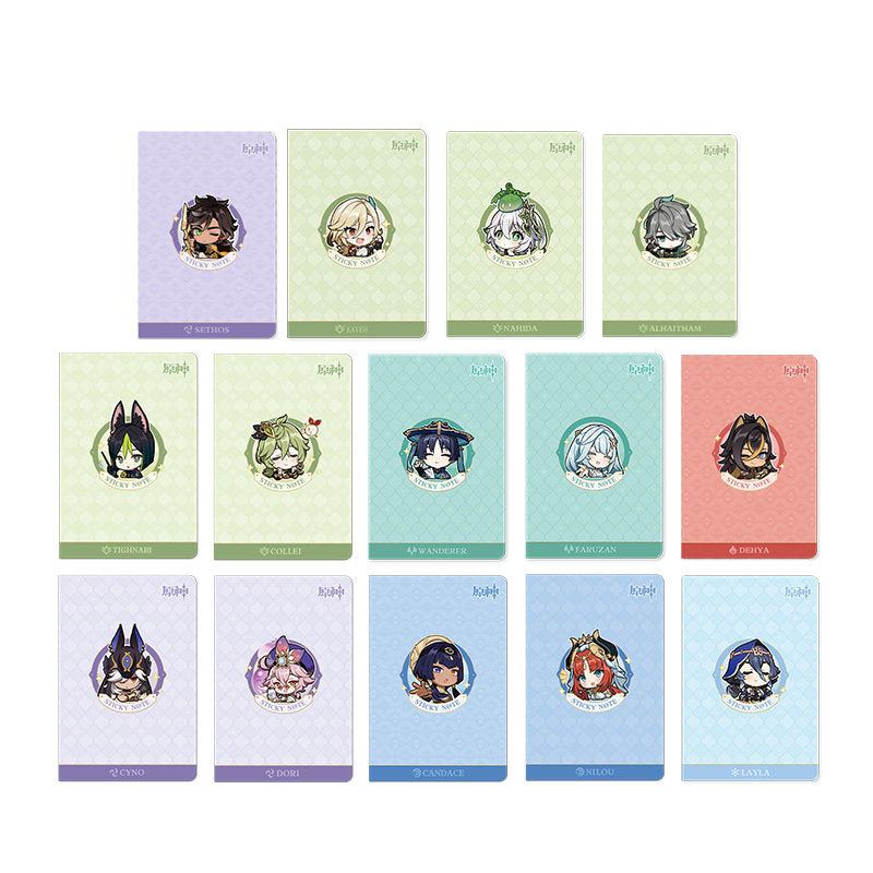 Genshin Impact Sumeru Q style sticky notes full character lineup