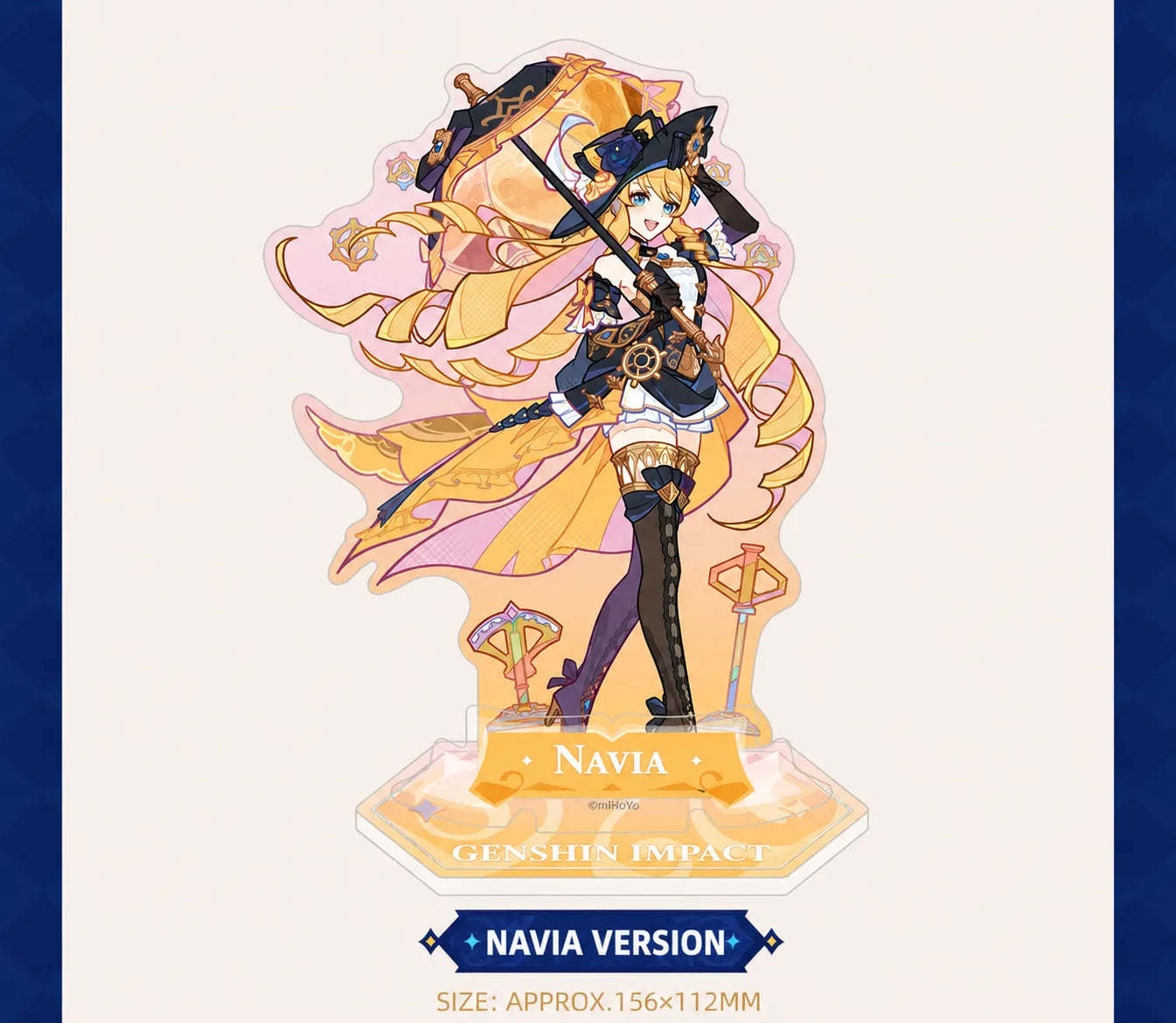 Size preview of Genshin Impact Summer Dragon Fairyland acrylic standees featuring detailed character artwork