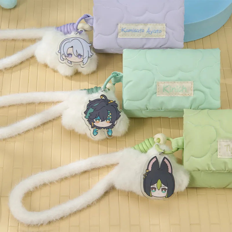 Soft Quilted Genshin Impact Sweet Dream Whispers Cloud Storage Pouch with Plush Wrist Strap