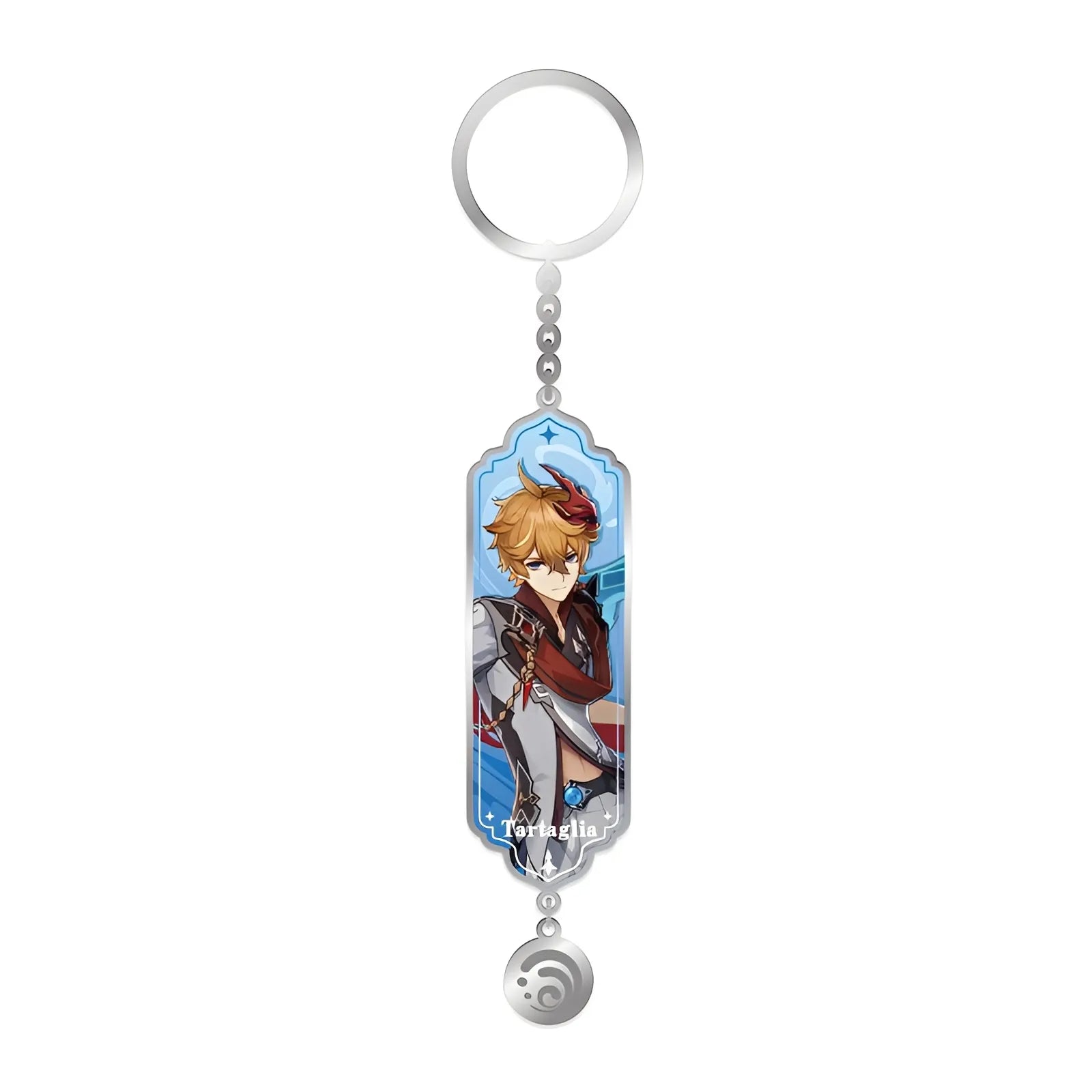 Genshin Impact Tartaglia character illustration metal epoxy keychain charm