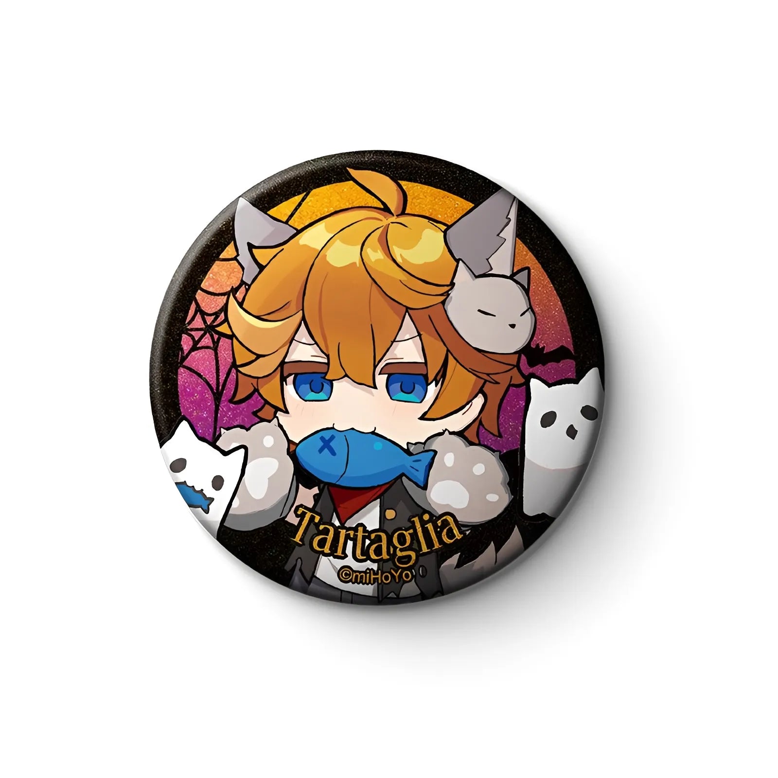 Genshin Impact Tartaglia Halloween dress up chibi badge collectible anime pin