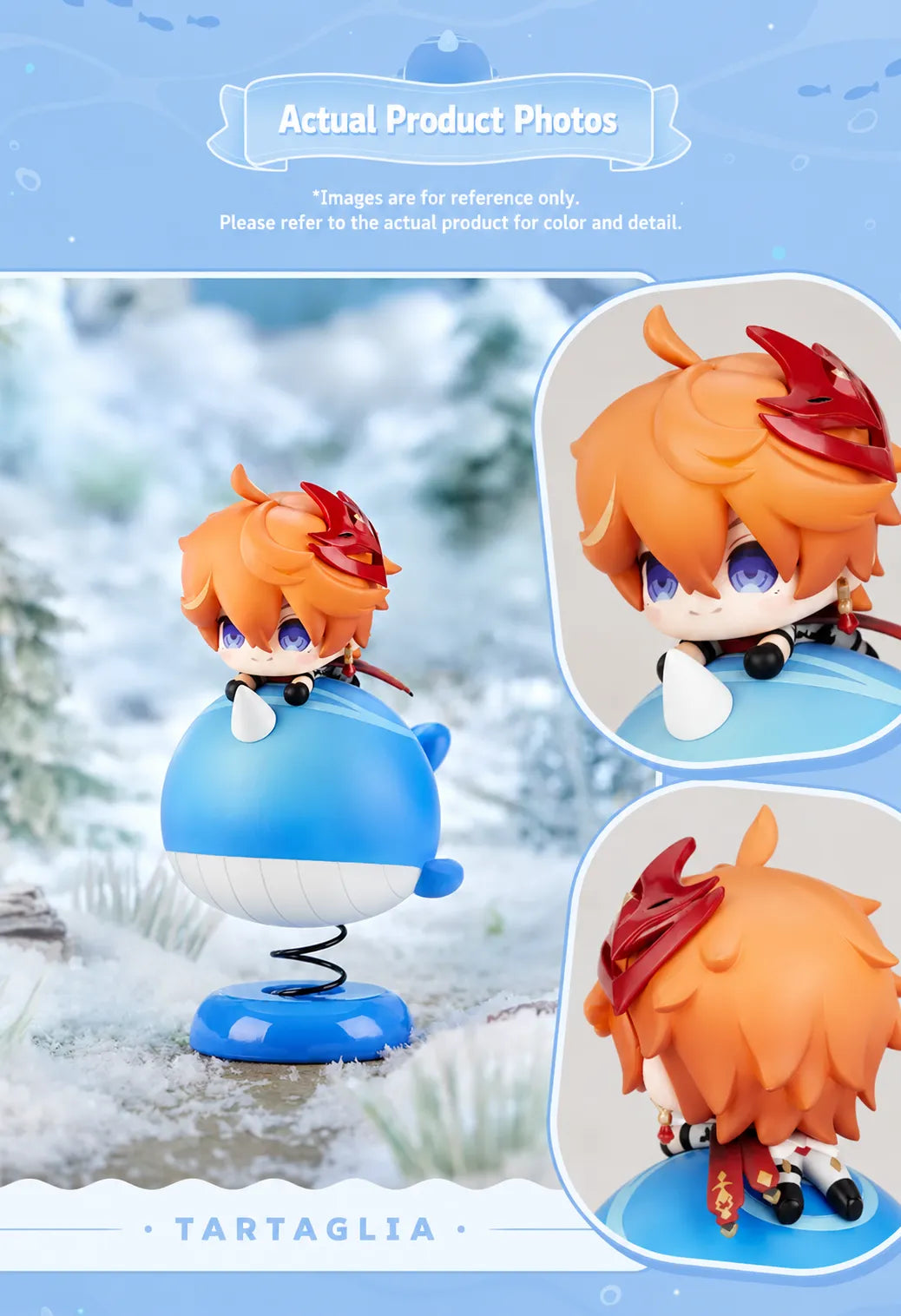 Detailed whale base design of Tartaglia Q Version Swing Toy collectible figure