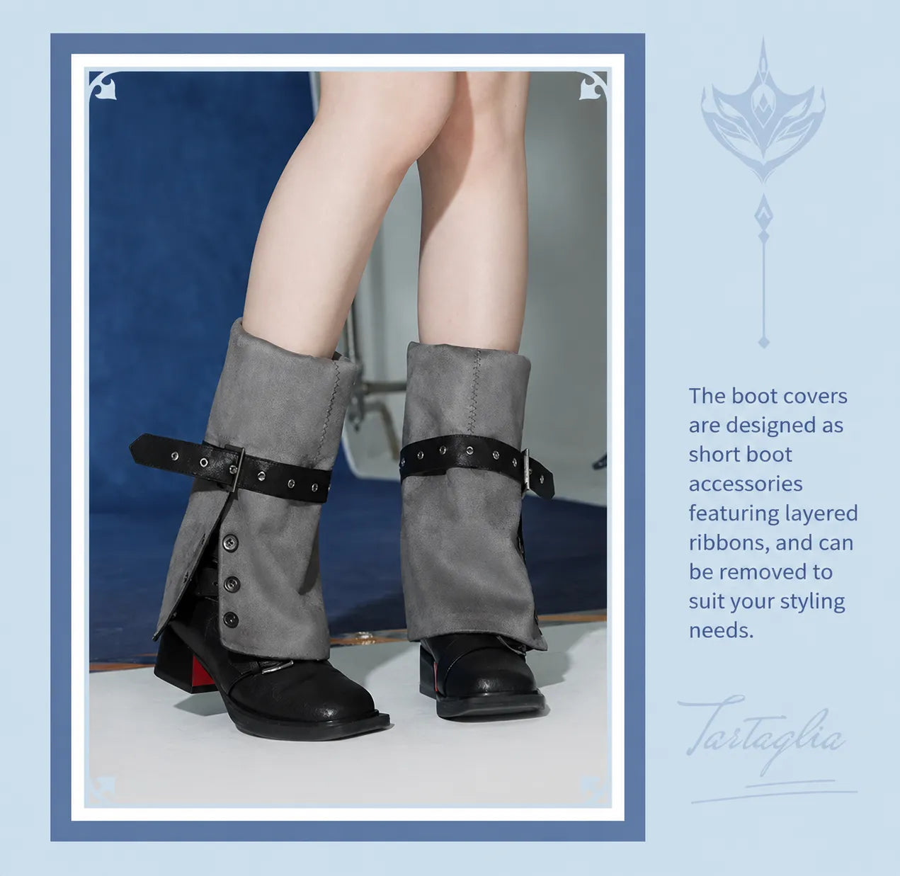 Tartaglia tall boots decorative chain close-up