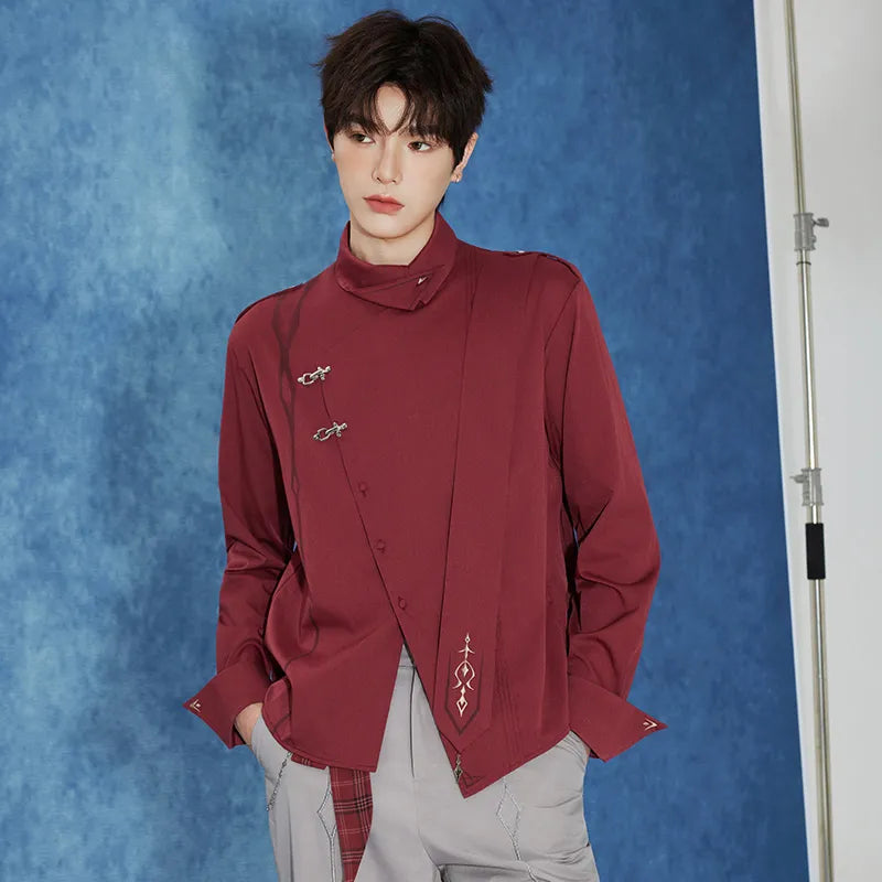 Tartaglia long-sleeve shirt with character details and metal clasps