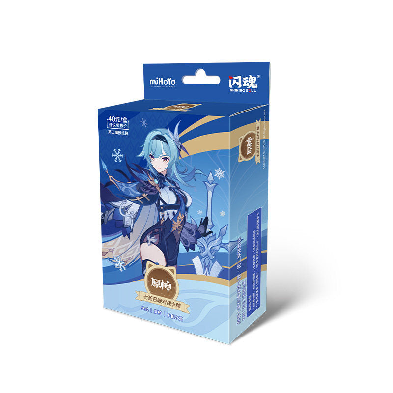 Genshin Impact TCG pre-order pack featuring Eula Amber team combination character cards set