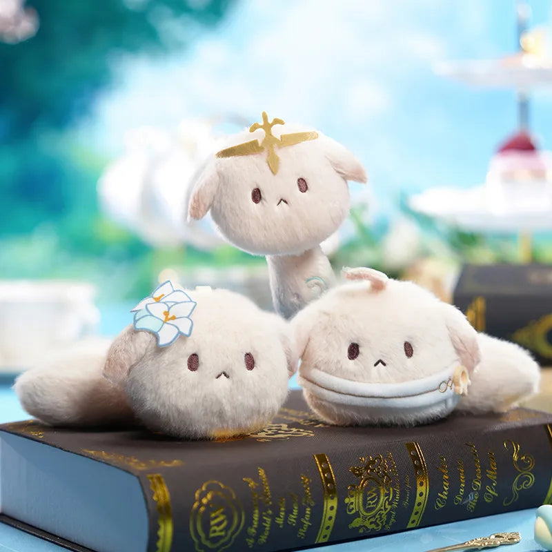 Tea Party plush charm blind box collection with soft character-themed details