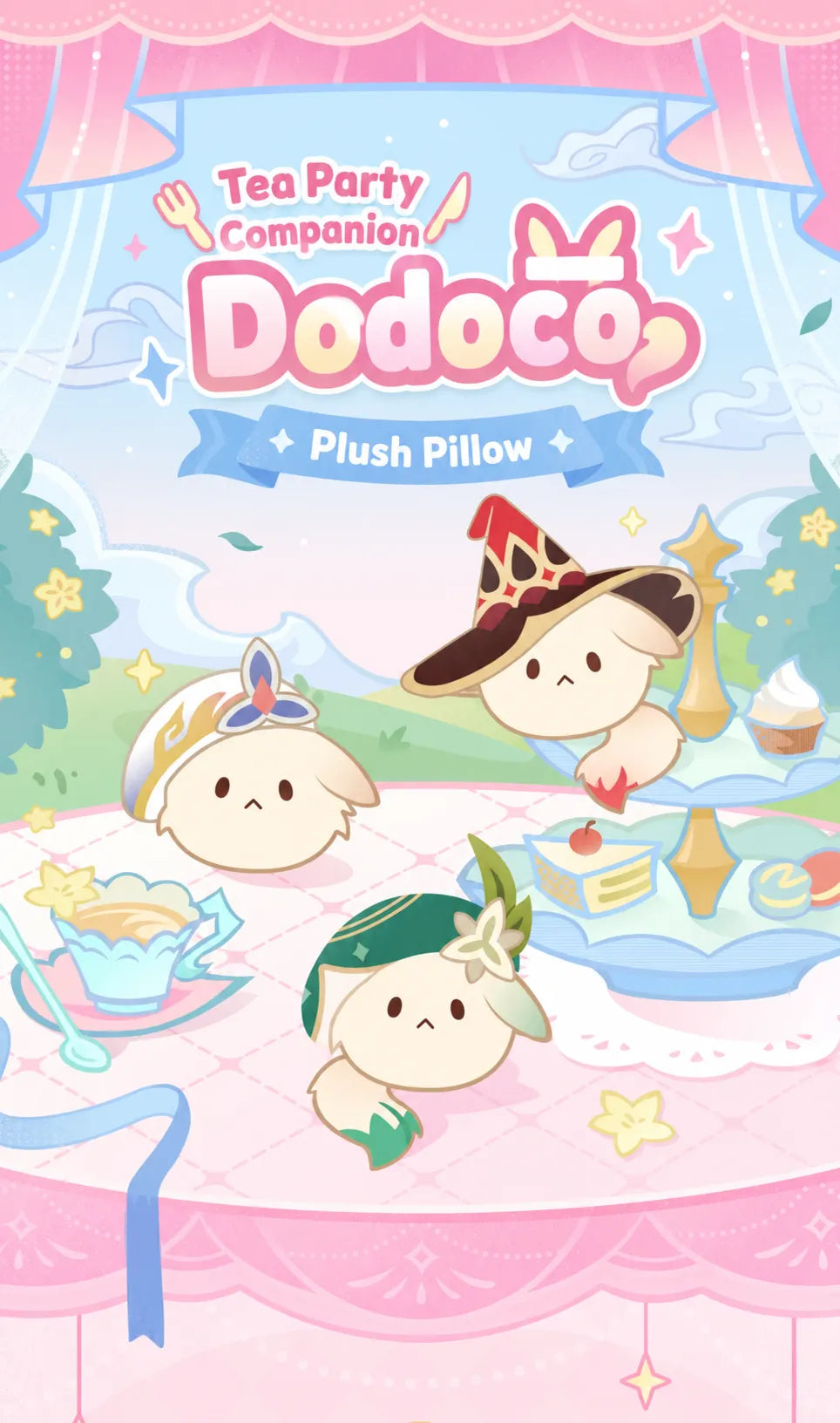 Tea Party plush pillow product information and material details