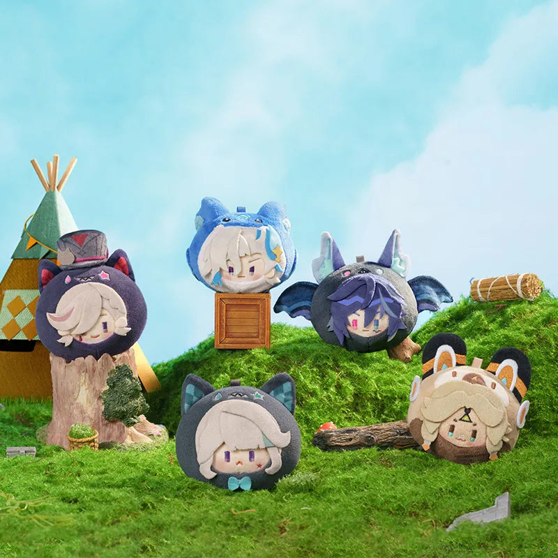 Genshin Teyvat Zoo Series Plush Keychains Featuring Lynette Lyney Neuvillette Kachina and Ororon