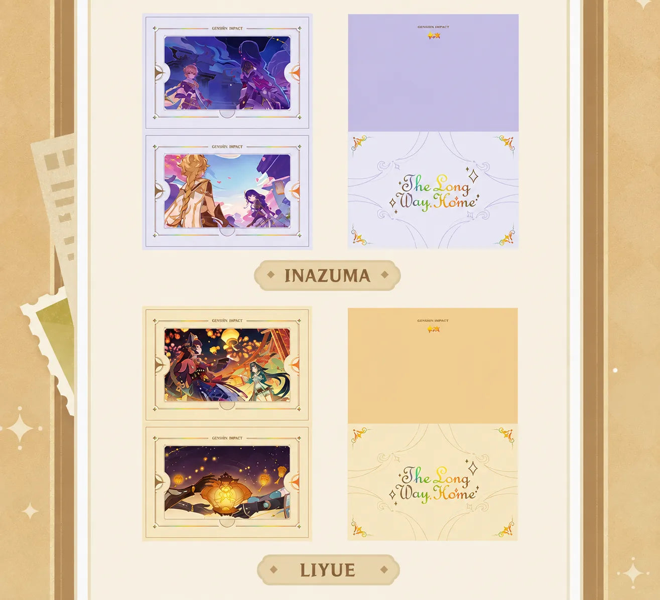 Genshin Impact The Long Way Home Series Inazuma and Liyue collectible card sets