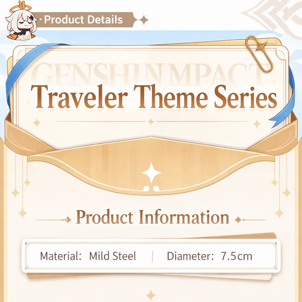 Genshin Impact Traveler Theme Series character badge product details tinplate material diameter 7.5cm anime merchandise