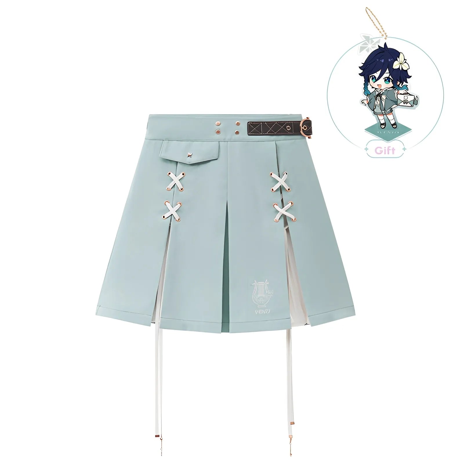 Genshin Impact Venti themed impression skirt front back white background product image