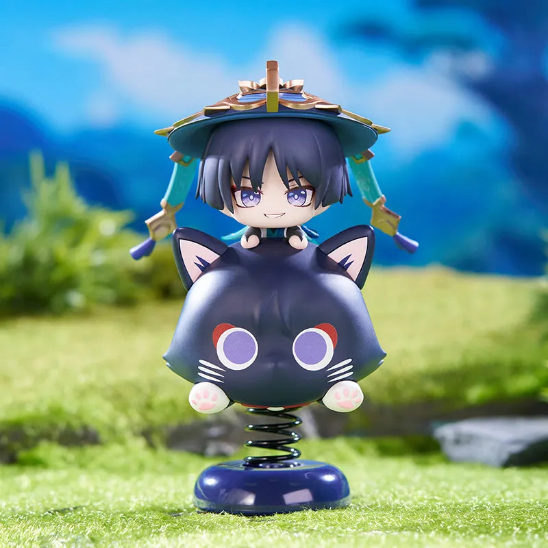 Genshin Impact Wanderer chibi wobble figure with cat-shaped design