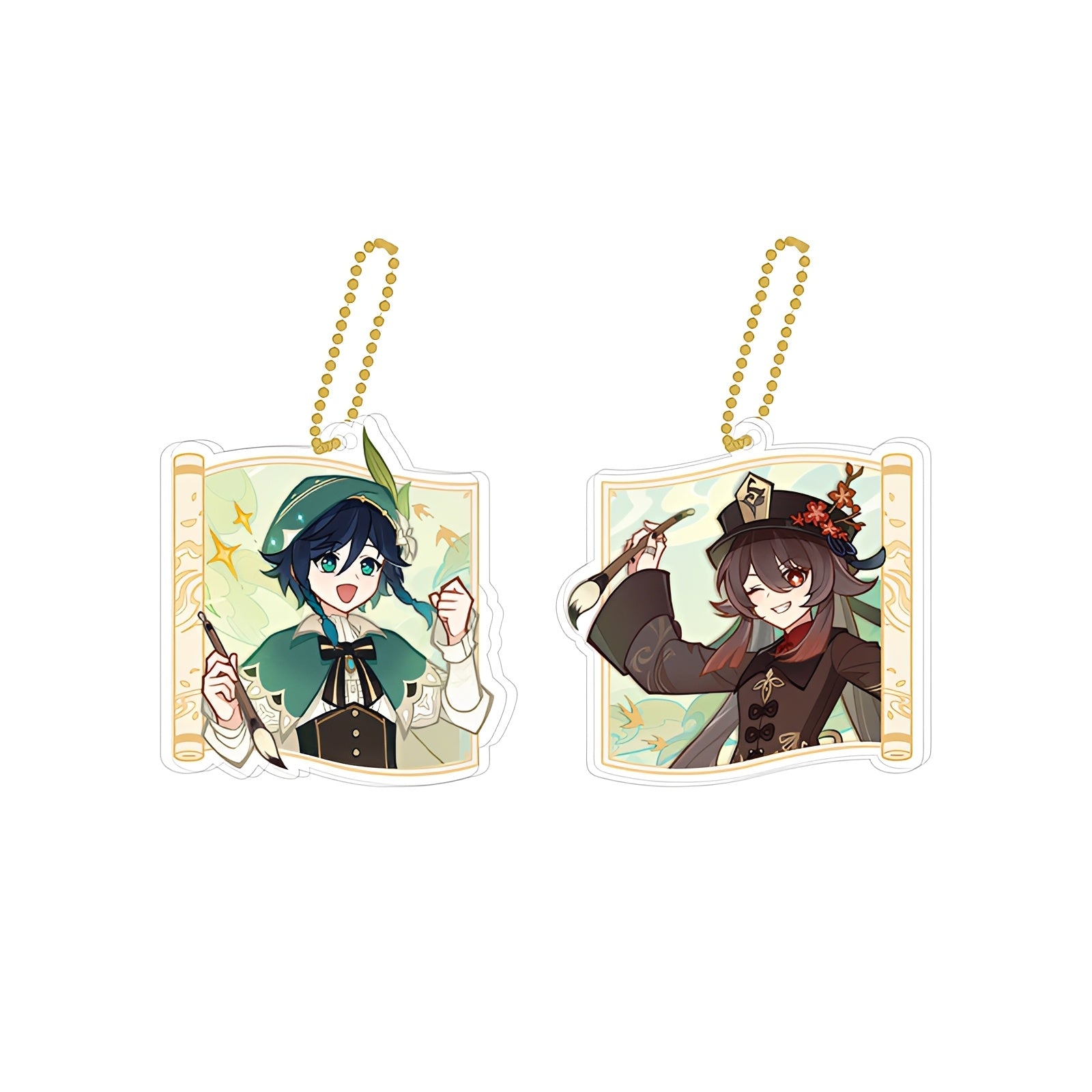 Genshin Impact Waterborne Poetry Collection acrylic keychain set Hu Tao Venti