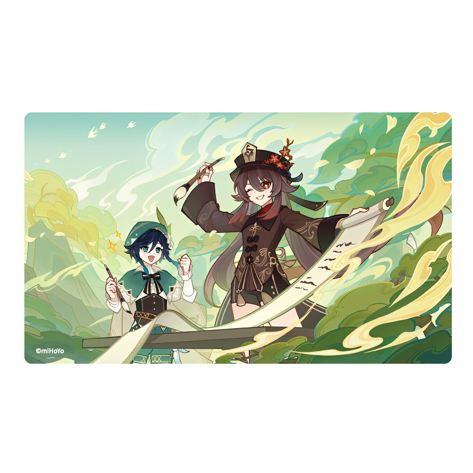 Genshin Impact Waterborne Poetry Collection art card B version Hu Tao and Venti illustration