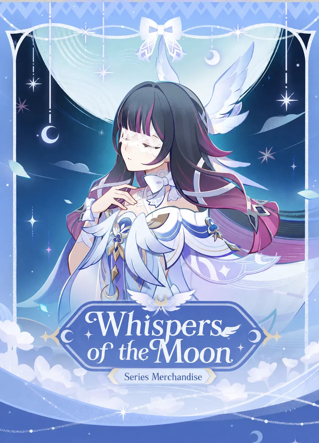 Whispers of the Moon Series merchandise featuring Columbina in a moonlit design
