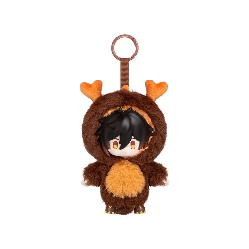 Genshin Impact Winter Nesting Series Zhongli plush charm on a white background