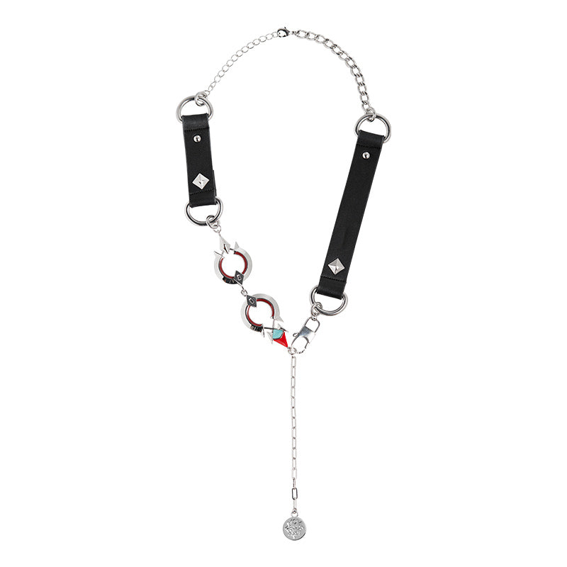 Genshin Impact Wriothesley themed necklace isolated on white background