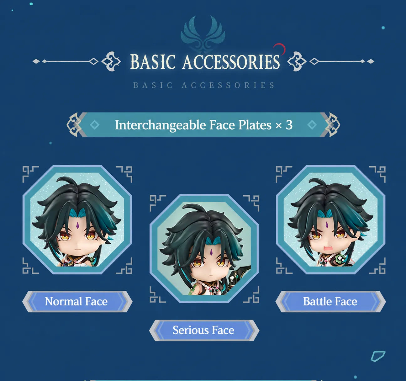 Genshin Impact Xiao Clay Figure interchangeable accessories set