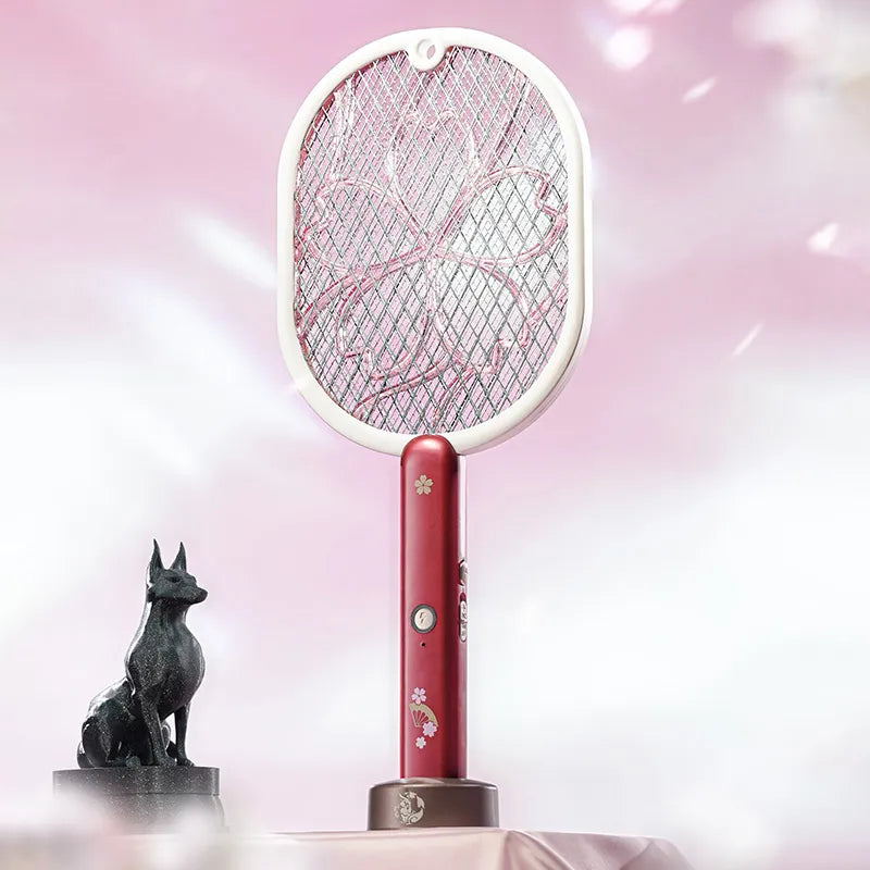 Genshin Impact Yae Miko electric mosquito swatter with sakura-themed red and white design