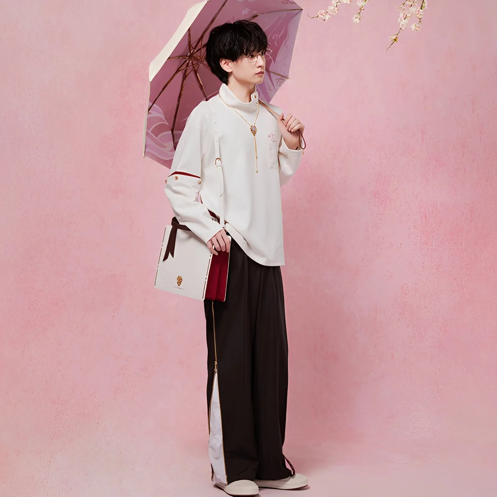 Genshin Impact Yae Miko casual pants front view full outfit side panel design