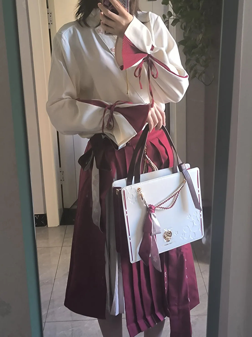 Genshin Impact Yae Miko Themed Pleated Skirt