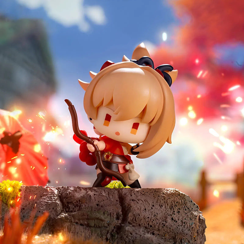 Genshin Impact Yoimiya Battlefield Heroes blind box chibi figure featuring fireworks themed styling