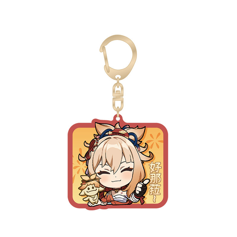 Genshin Yoimiya Q Version Expression Series acrylic keychain featuring chibi Inazuma character