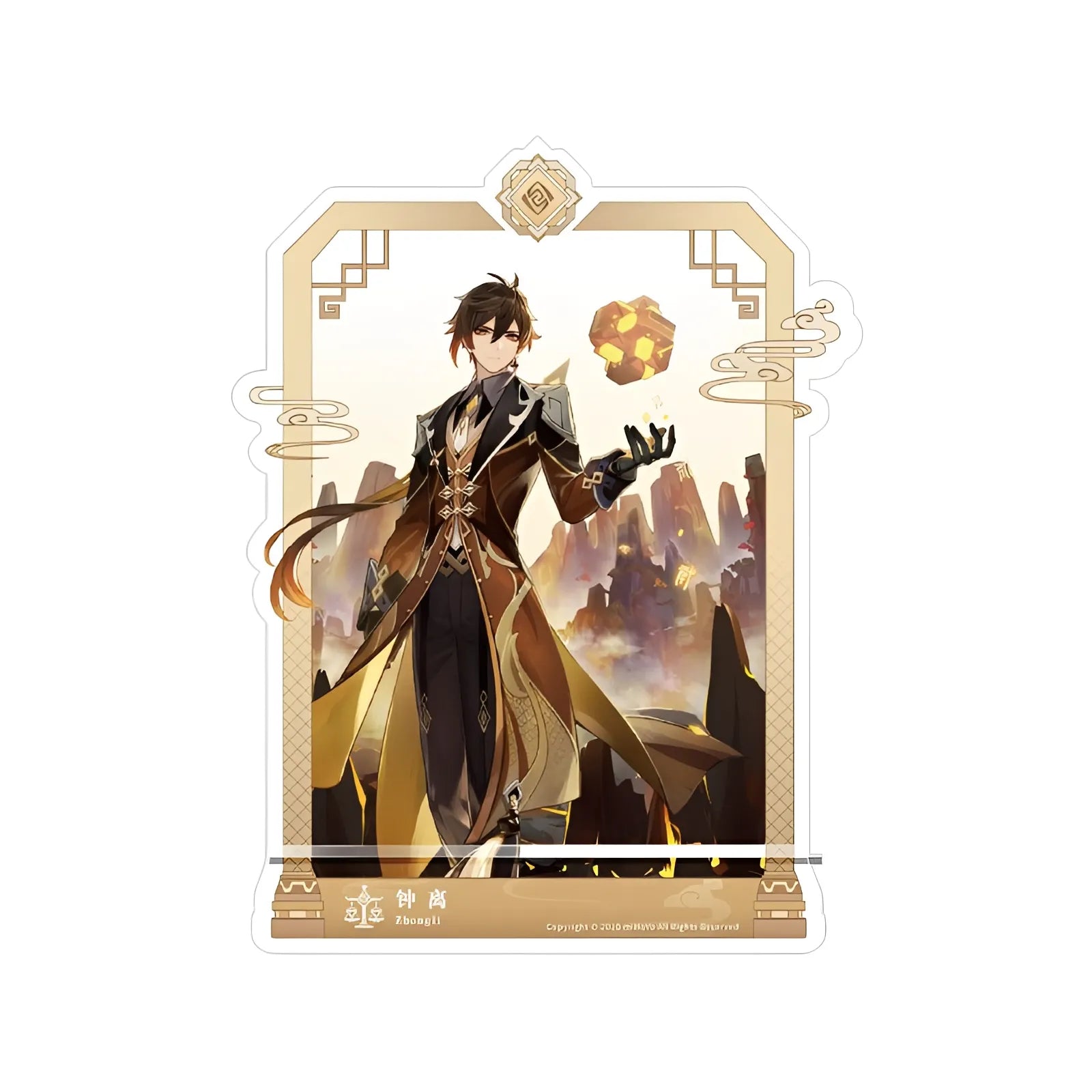 Genshin Impact Zhongli character acrylic phone stand anime desk display collectible