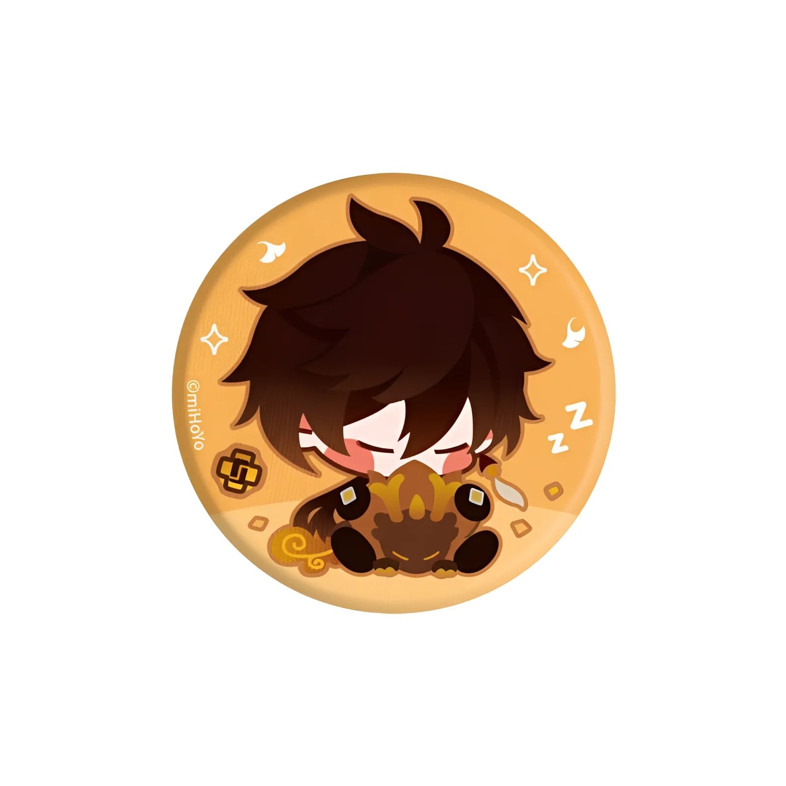 Genshin Impact Zhongli chibi plush badge anime character pin collectible