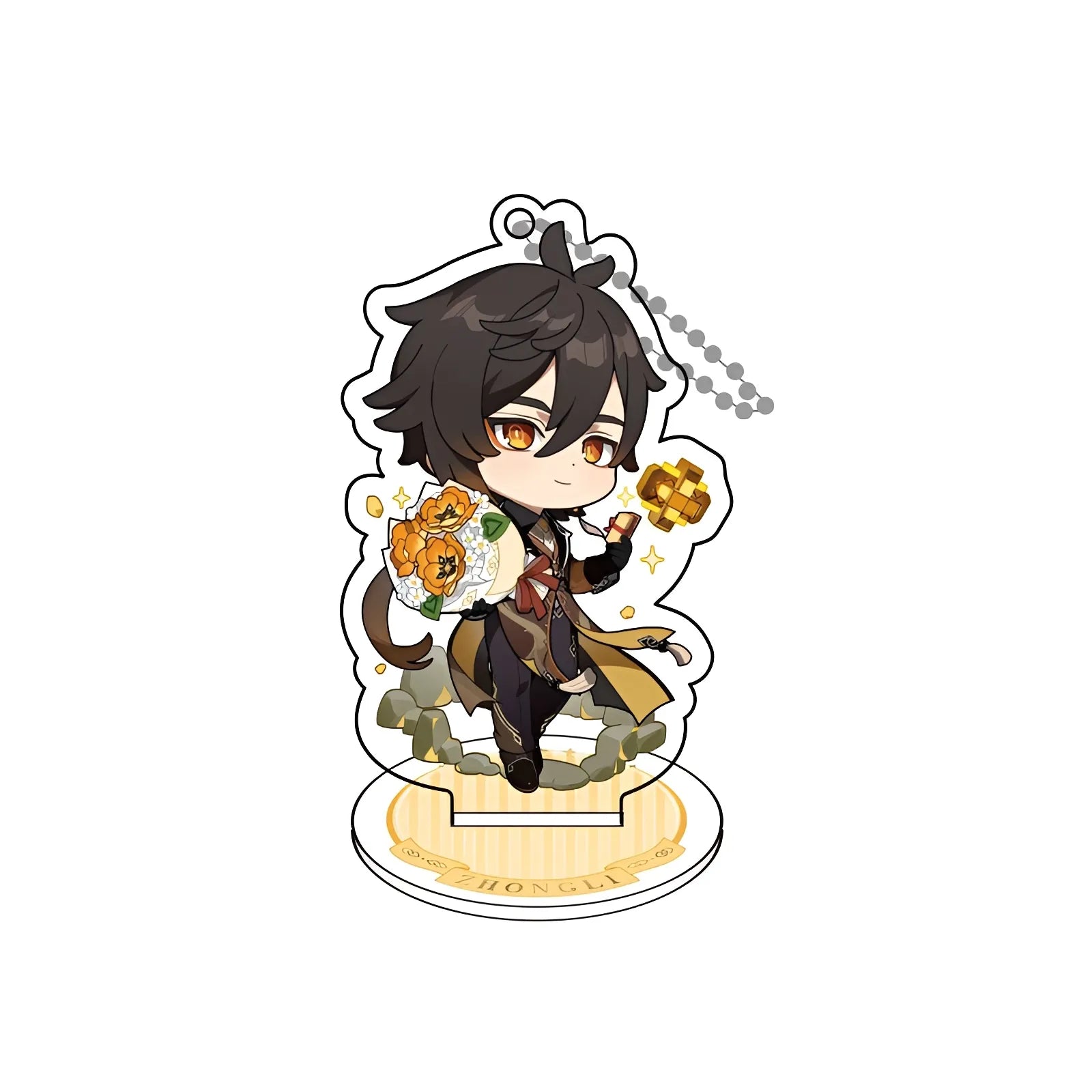 Genshin Impact Zhongli Fated Encounter Series chibi acrylic stand keychain collectible