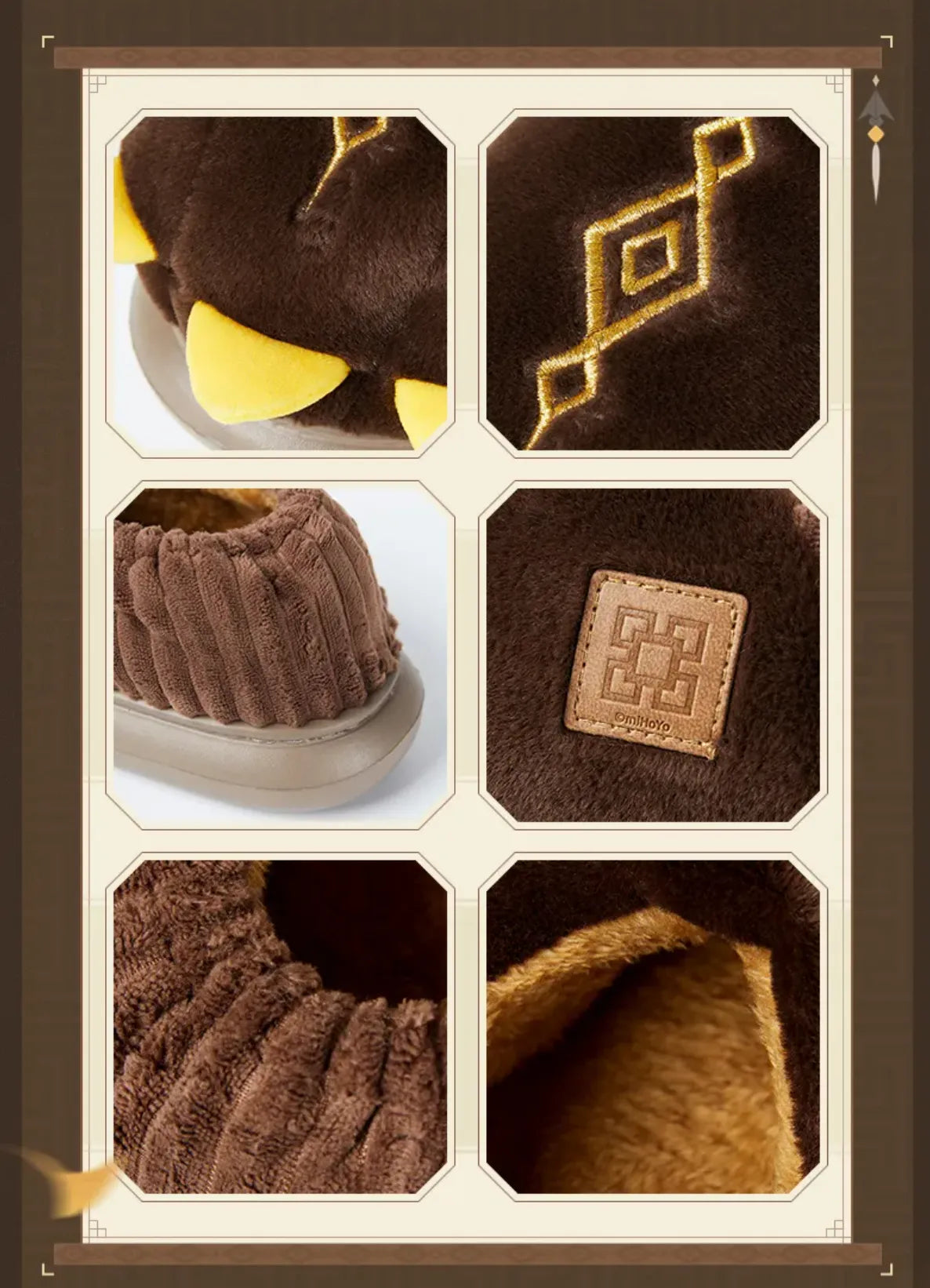 Comfort and softness detail of Genshin Impact Zhongli themed indoor slippers