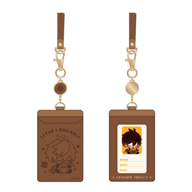 Genshin Impact Zhongli Q-style character card holder front view chibi design compact wallet accessory