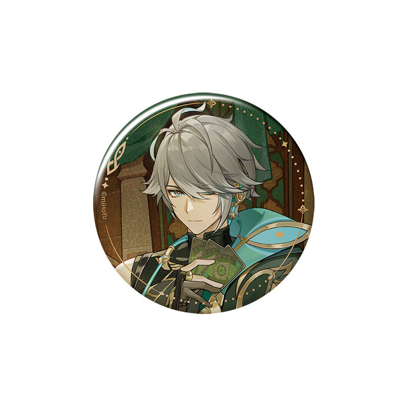 Genshin Impact In-Store Series Alhaitham badge with detailed character illustration