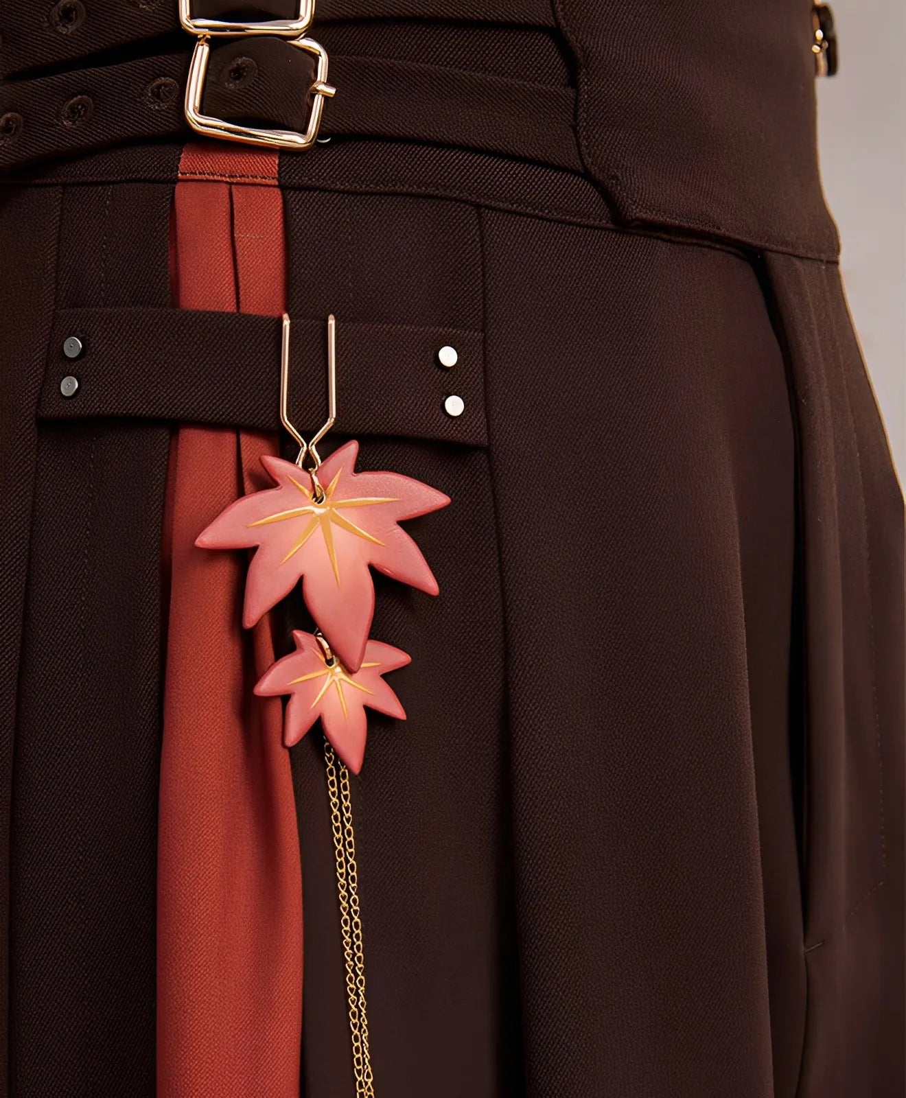 Genshin Kaedehara Kazuha wide leg suspenders pants detailed fashion apparel display