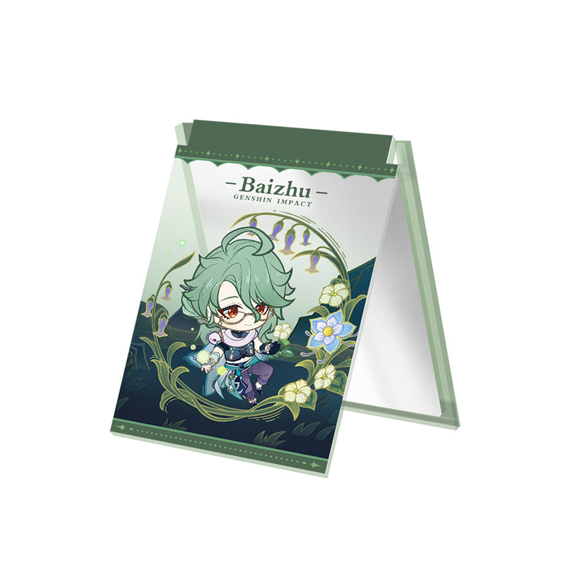 Genshin Impact Starlight Letter acrylic folding mirror featuring Baizhu character design