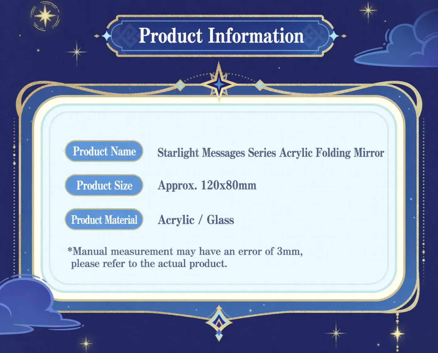 Genshin Impact folding mirror open view showing reflective glass surface