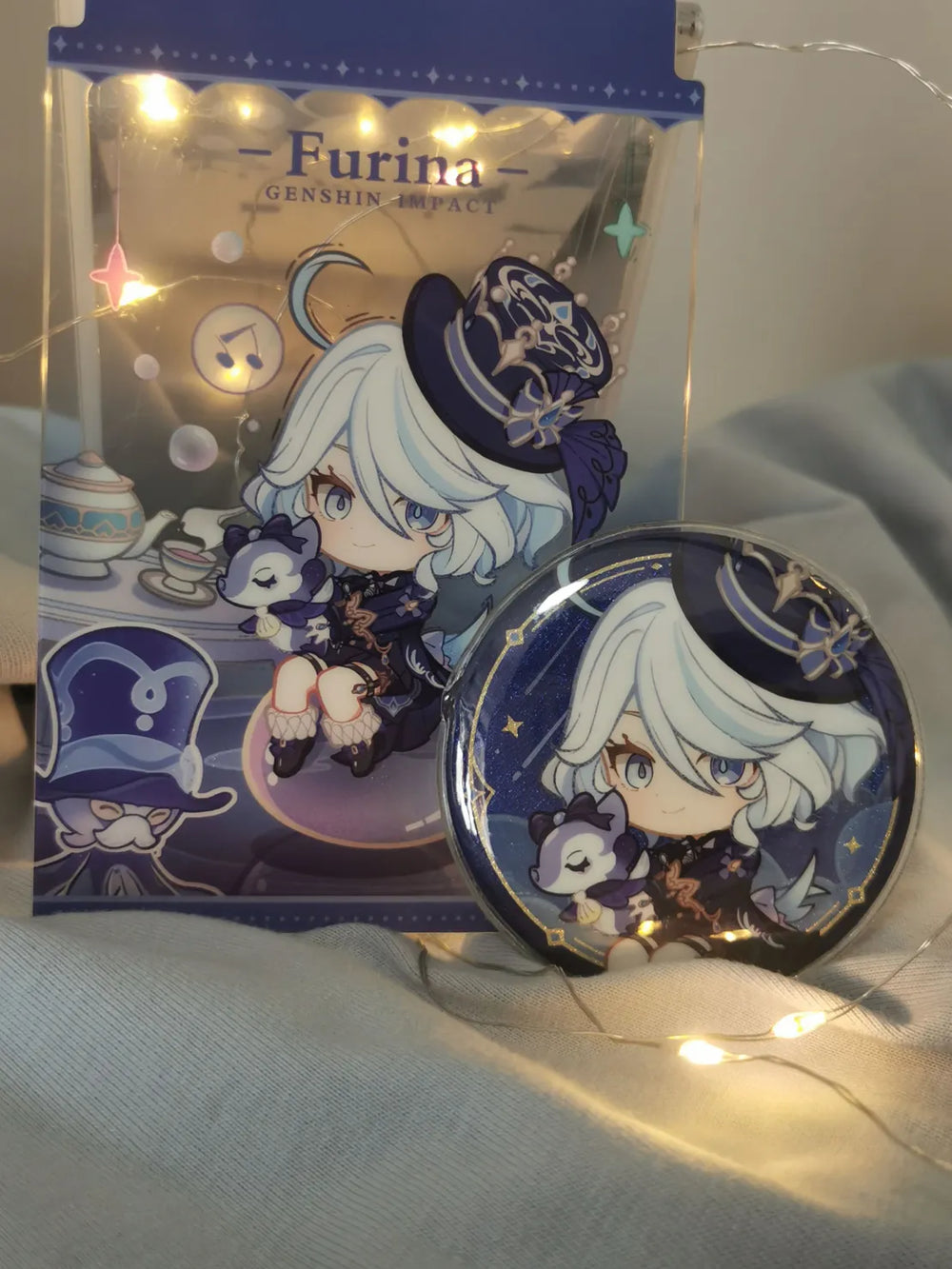 Espejo Plegable Genshin Impact Starlight Letter Colección Chibi