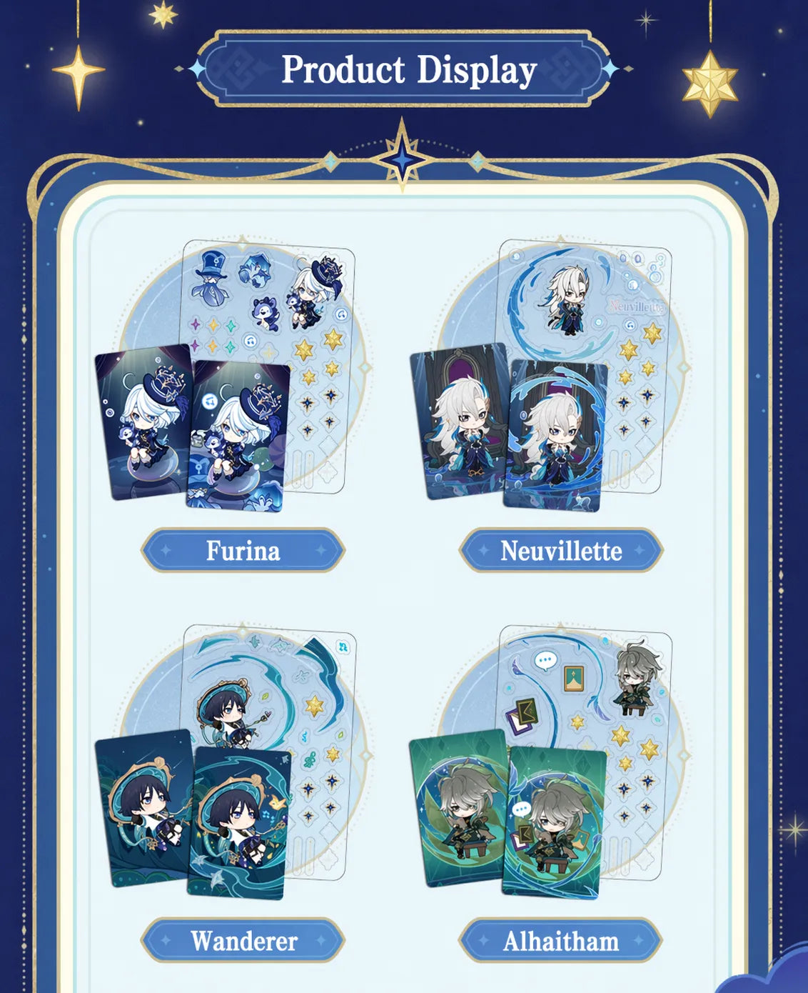 Genshin Impact Starlight Messages card set full contents layout