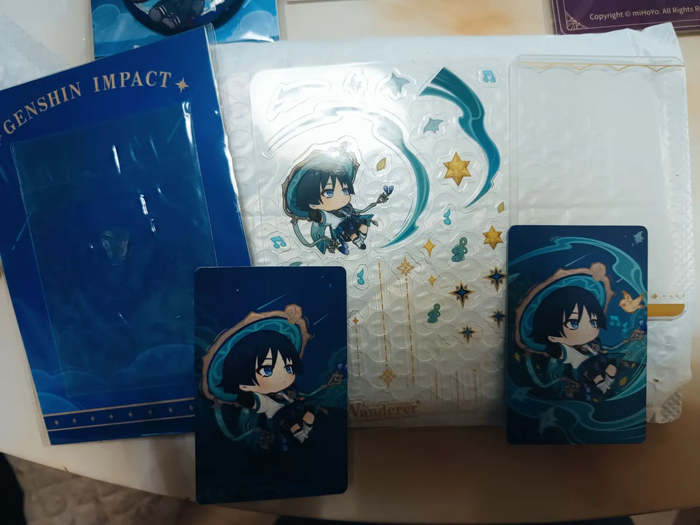 Conjunto de Cartas Genshin Impact Starlight Messages Coleção Chibi