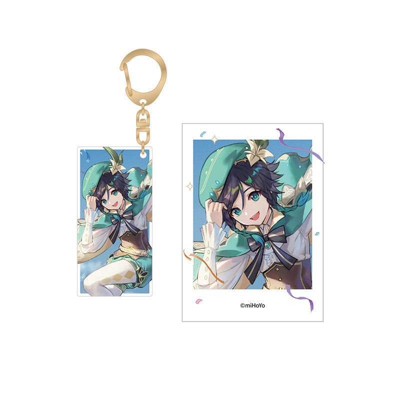 Genshin Impact Venti 1st Anniversary keychain and photo set