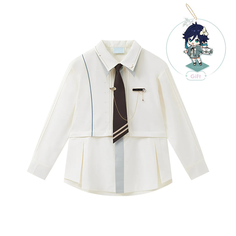 Genshin Impact Venti Impression Series long sleeve shirt white version front view clean background