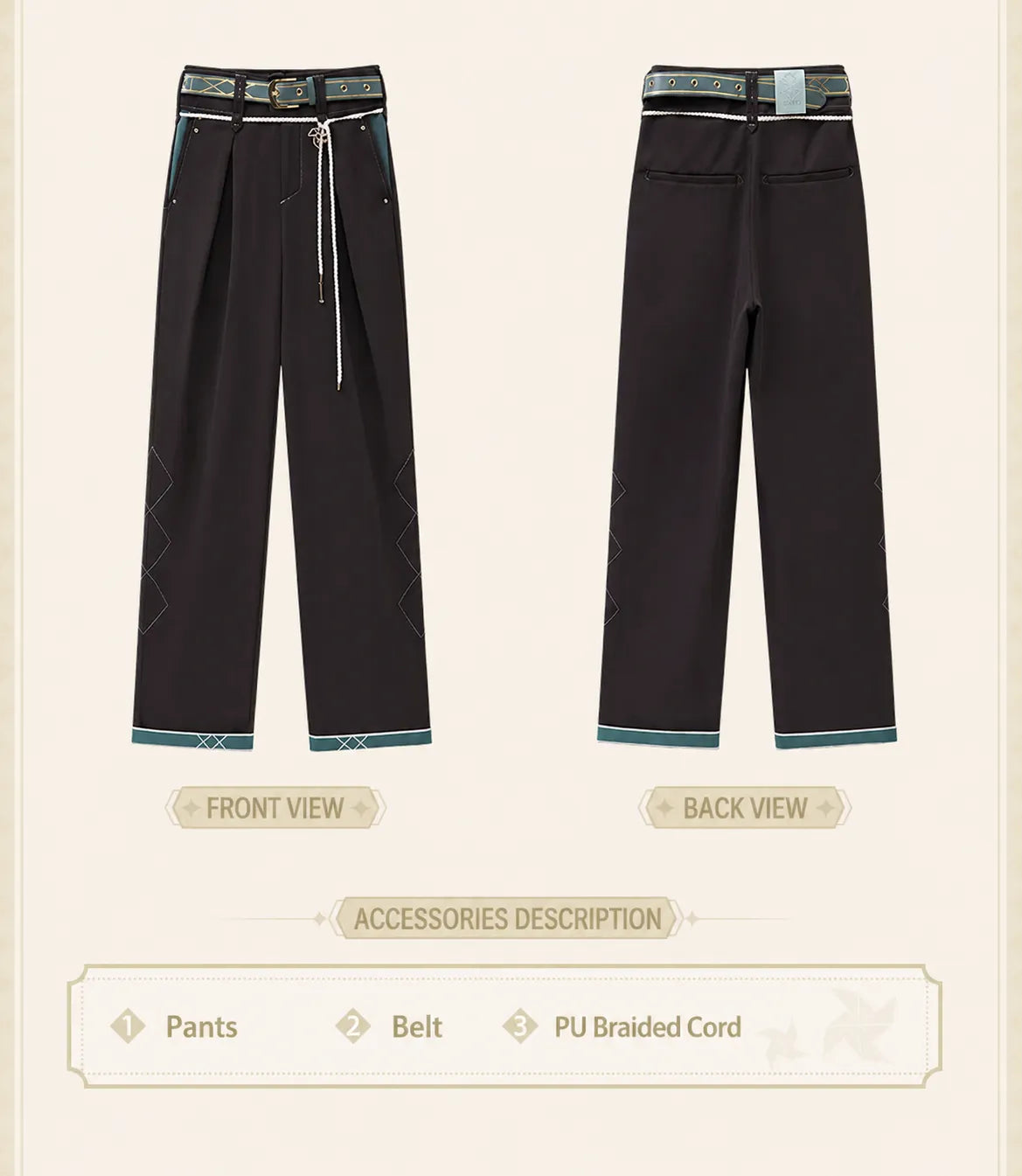 Venti theme pants white flat lay back view