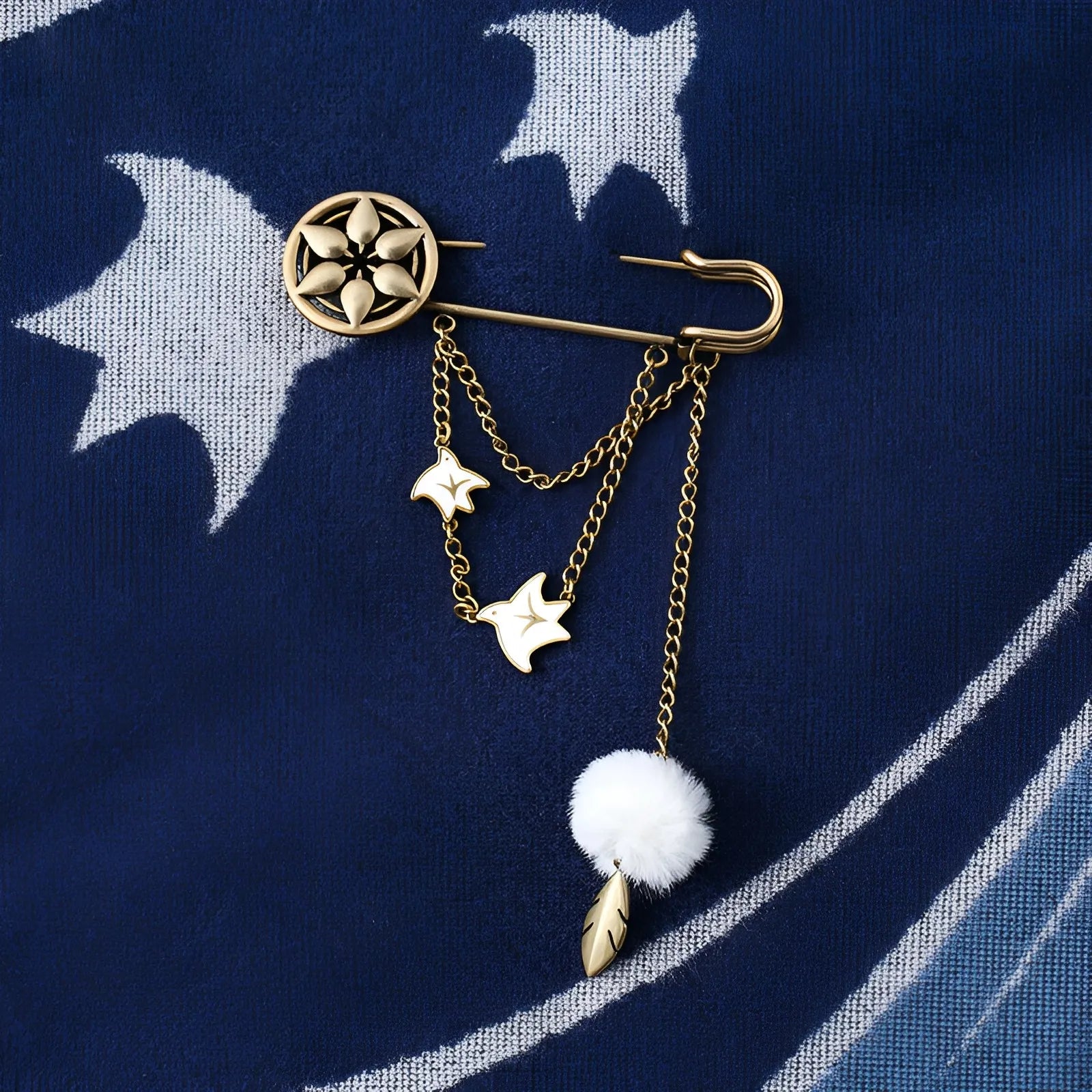 Wanderer themed brooch cosplay outfit angle view