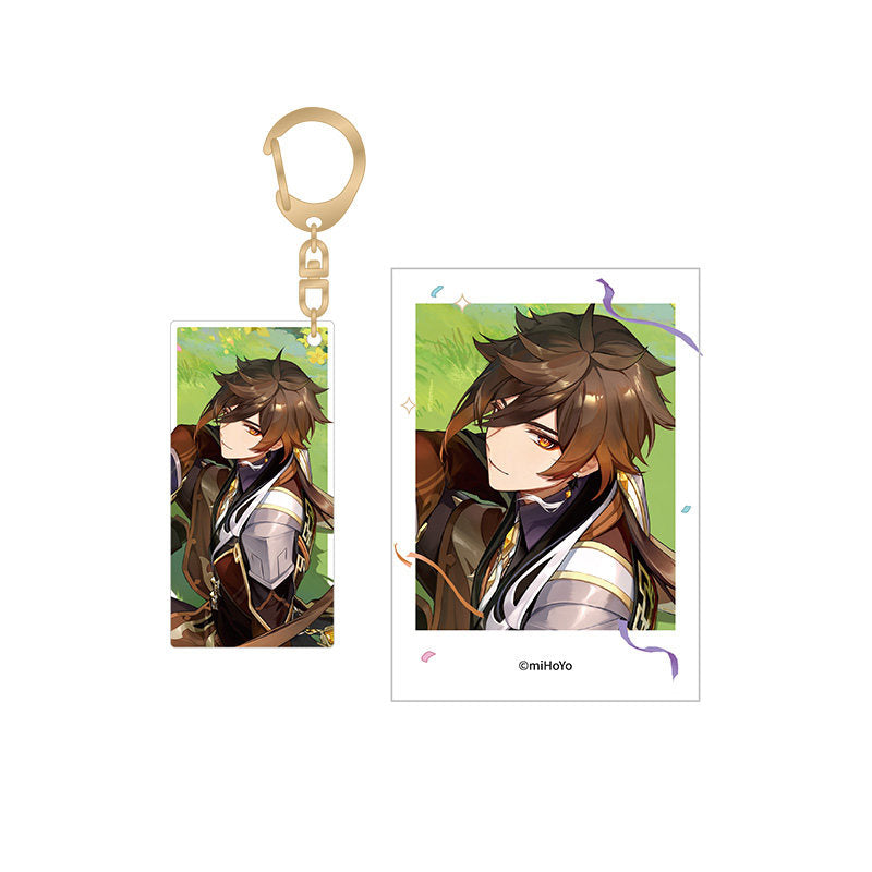 Genshin Impact Zhongli 2nd Anniversary keychain and photo set