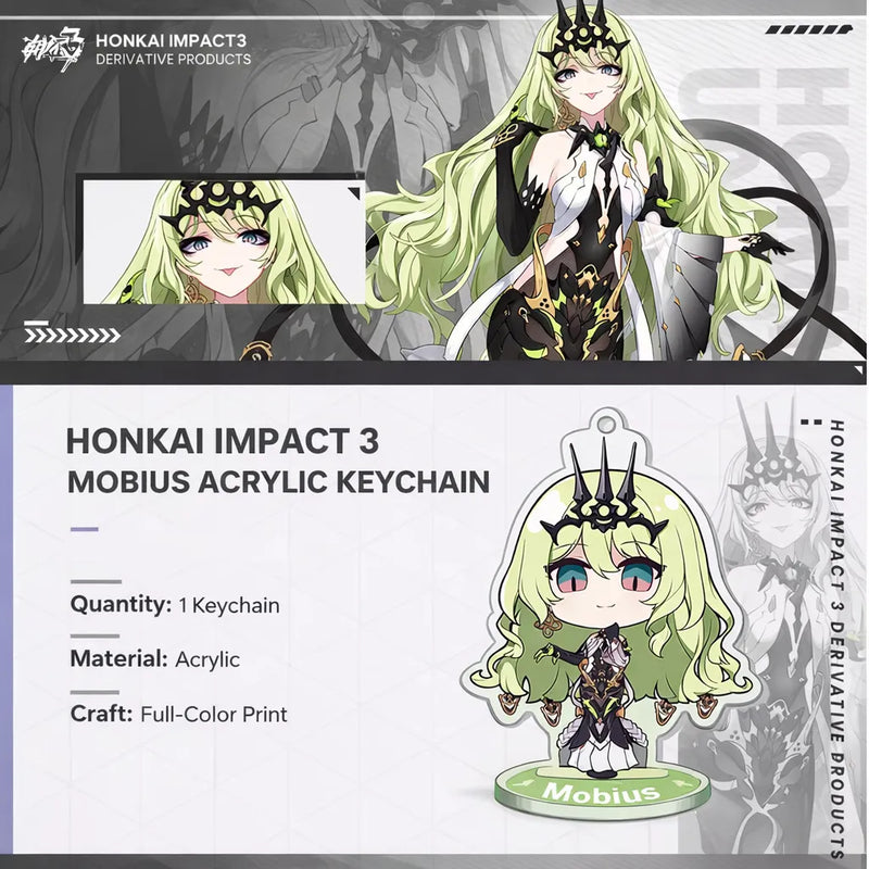 Honkai Impact 3 chibi acrylic keychain product details acrylic material offset printing