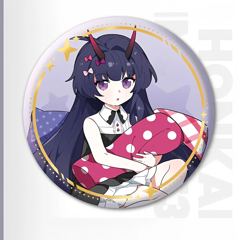 Honkai Impact 3 chibi Herrscher series tinplate badge Raiden Mei Herrscher of Thunder